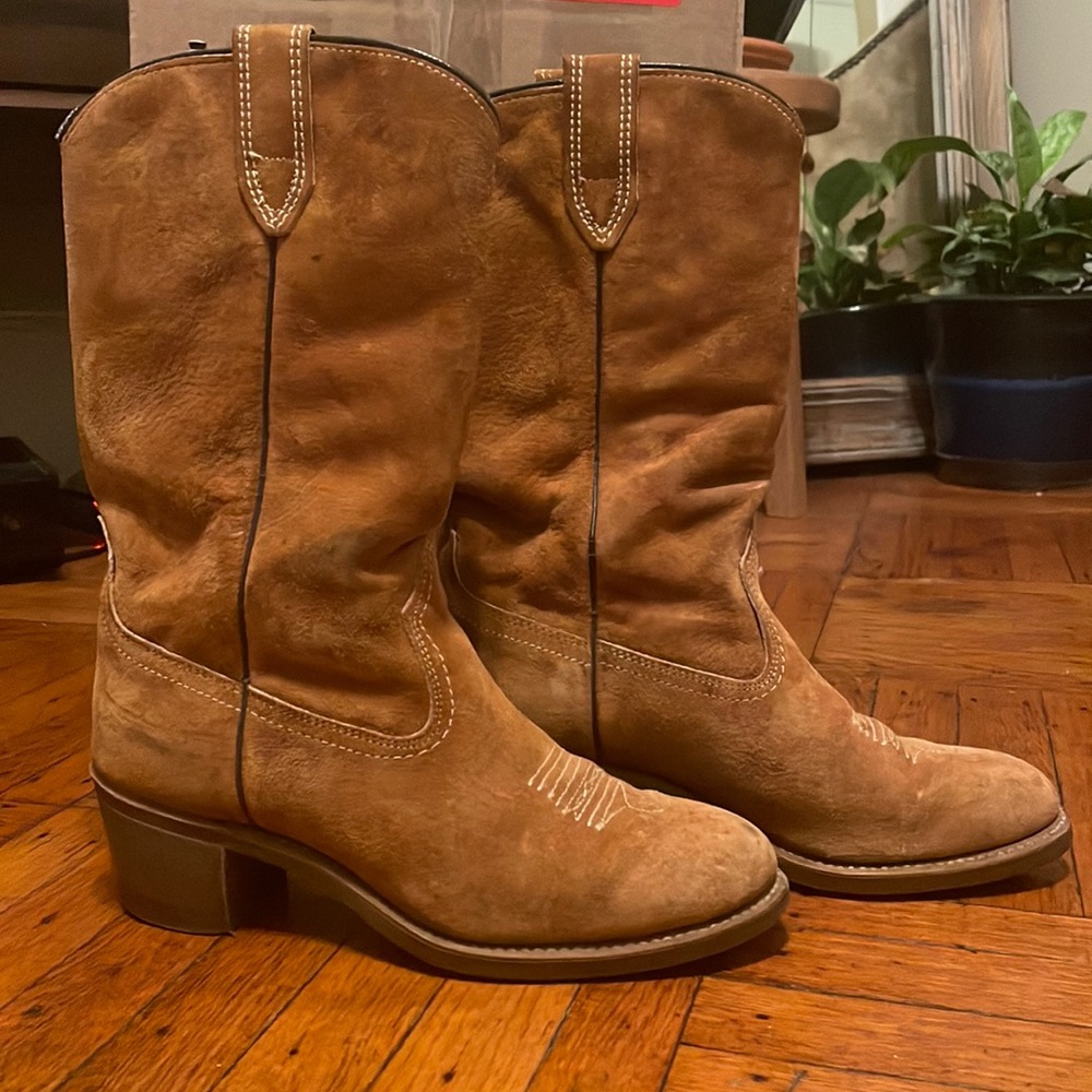 Suede Western Boots